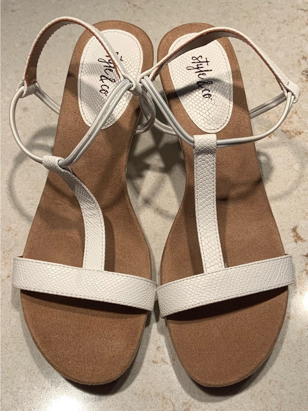 NWOT Style & Co. White Mulan Wedge Sandals